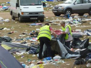 Members help out clearing up the V Fest and collecting tents and anything that will be use in the event of a disaster